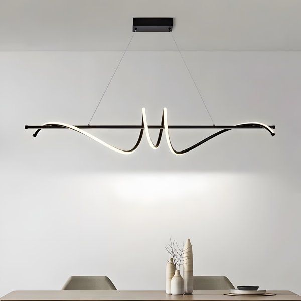 Ivy Bronx Matte Black Led Kitchen Island Pendant Wayfair